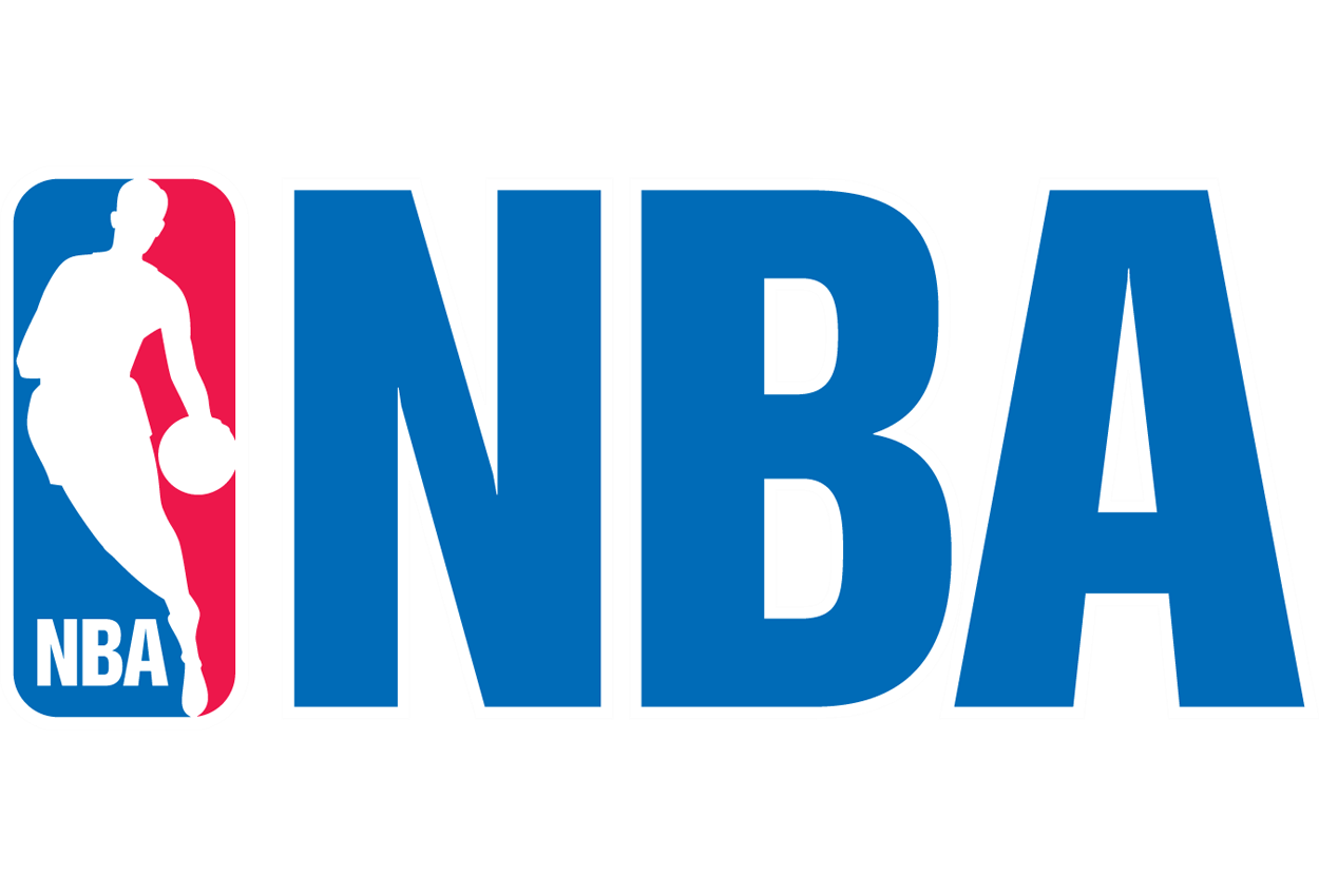 NBA logo text with silhouette of michael jordan